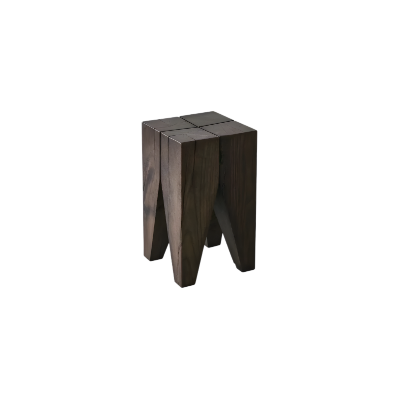 Solid Oak Block Stool