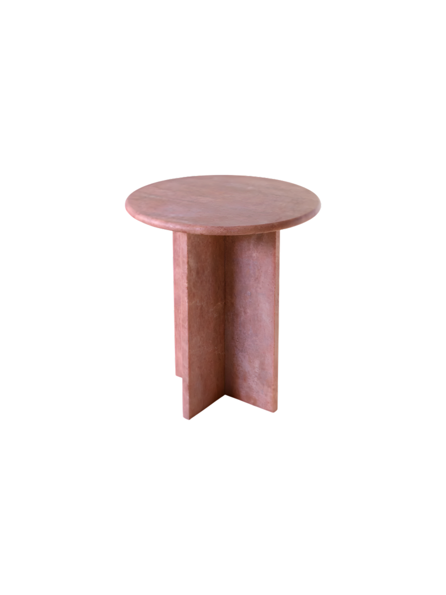 Travertine Side Table 