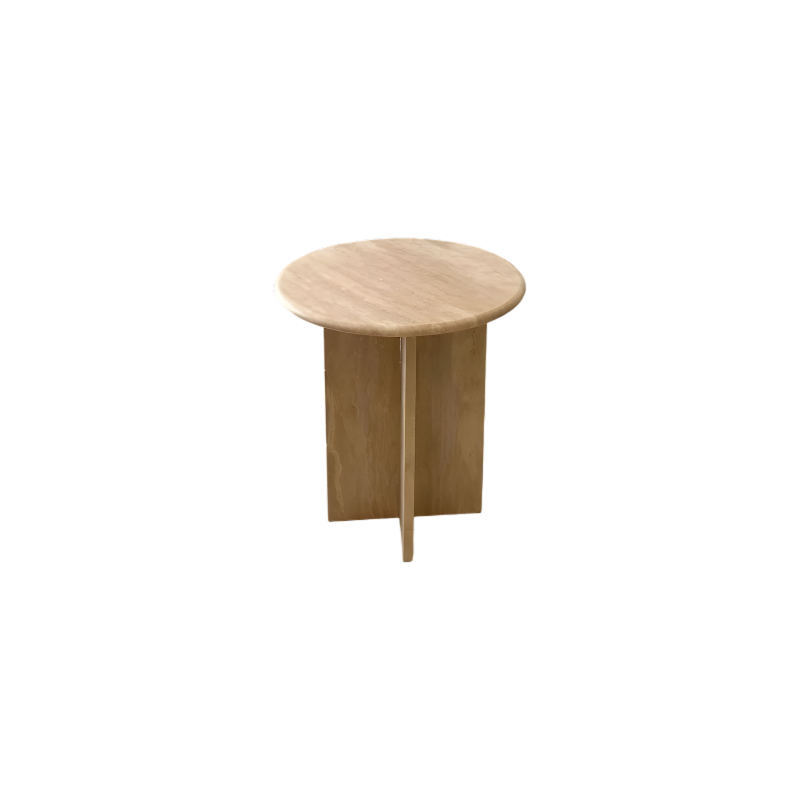 Travertine Side Table 